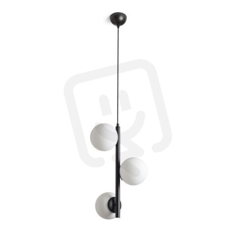 ETHERIA závěsná černá opálové sklo 230V E27 3x11W RENDL R14484