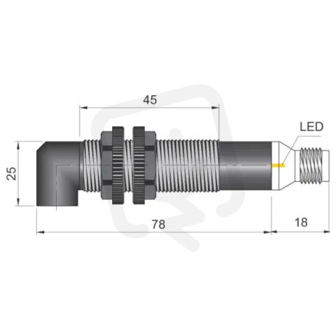Optoelektronický senzor d18 mm AECO FT18EL-CR PNP NO+NC H 90