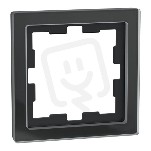 Rámeček Merten D-Life sklo jednonásobný, Onyx Black, Sklo SCHNEIDER MEG4010-6503