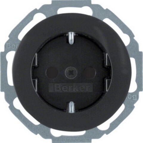 Zásuvka SCHUKO, serie R.classic, černá lesk HAGER WLS1200BG