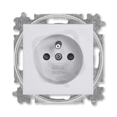 ABB LEVIT M Zásuvka 55x55 s ochr. kolíkem s clonkami titanová 5519H-A02557 70