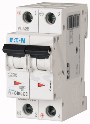 Jistič PL7-C40/2-DC-DC, char. C, 2-pólový, 10kA, 40A EATON 264906