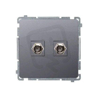 dvojitá anténní zásuvka typ F pro individuální instalace, Inox BMAF2.01/21