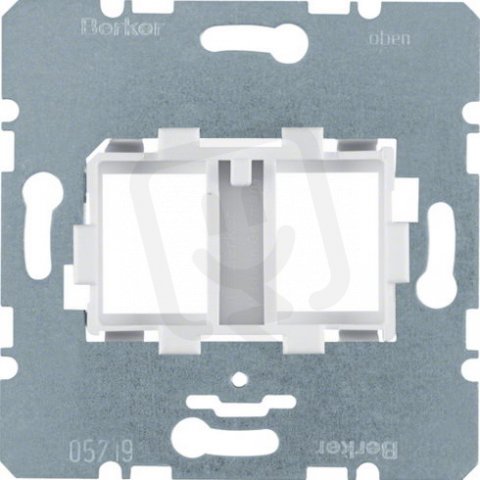 Nosná deska s bílým úchytem pro 2-nás. Modular-Jack BERKER 454105