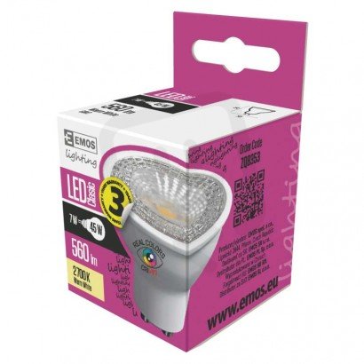 LED žárovka Classic MR16 7W(45W) 560lm GU10 WW Ra96 ZQ8353 Emos teplá bílá