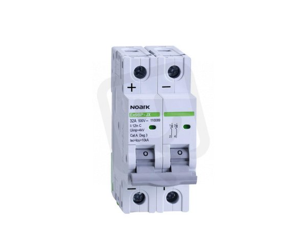 Instalační jistič NOARK 110089 EX9BP-JX(+) 10 kA, char. C, 32 A, 500 V DC, 2pól