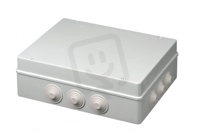 Krabice S-BOX 706, 380x300x120, 12 průchodek, IP55 šedá, plastové šrouby, 650°C