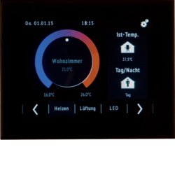 KNX Touch Control a dotykovým displejem 3,5 vč. sběrnicové spojky 75740101