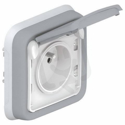 PLEXO 55 ZÁSUVKA 2P+T 16A S DĚTSKOU OCHRANOU ŠEDÁ LEGRAND 069831