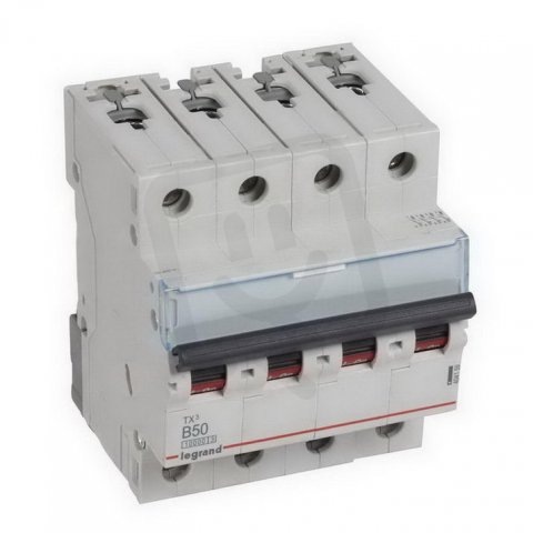 TX3 JISTIČ, 4 PÓLOVÝ, CHAR. B, 50A 10000A LEGRAND 404159