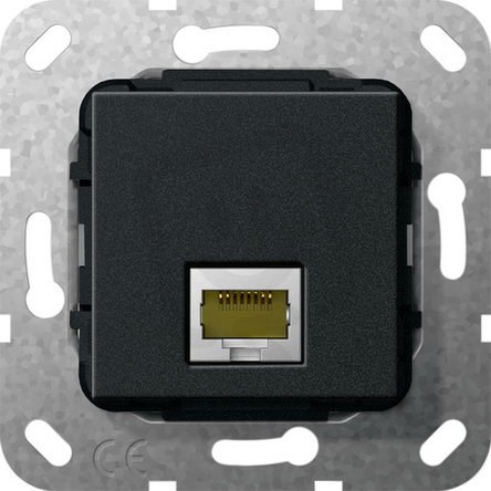 Modulární Jack MJ RJ45 Cat.6A 10GB Gender changer černá mat GIRA 569510