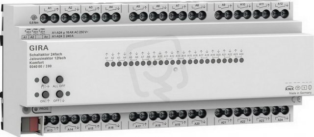 Akční člen vyp/žal 24f/12f 16A na DIN Komfort KNX Secure GIRA 504000