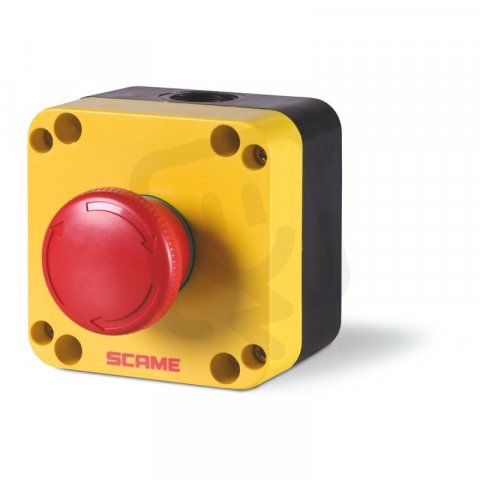 SCAME 590.PR01R4N Kompletní hříbkové stop tlačítko(emergency)-s aretací pr.40mm