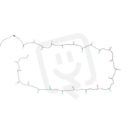 Světelný řetěz NIRVANA černá 25x LED 0.07W 24V, multicolor GLOBO 3408