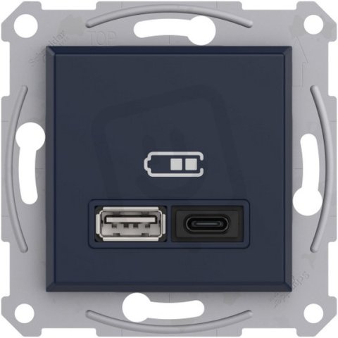 ASFORA Dvojitá USB A+C rychlonabíječka 3A 45W, antracit SCHNEIDER EPH2700471