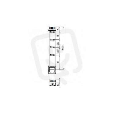 Schneider KSA100EV4254 Rovná délka 2.5M 4O 100A