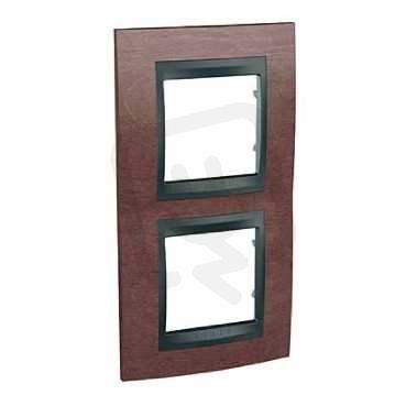 Unica Top rámeček dvojnásobný vertikální Tabaco/Grafit SCHNEIDER MGU66.004V.2M4