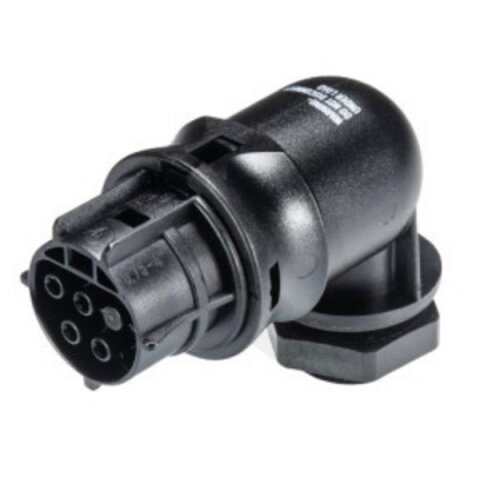 zásuvka vestavná gesis RST, 4-pól, šroubové svorky, M20, úhlová 90°, černá