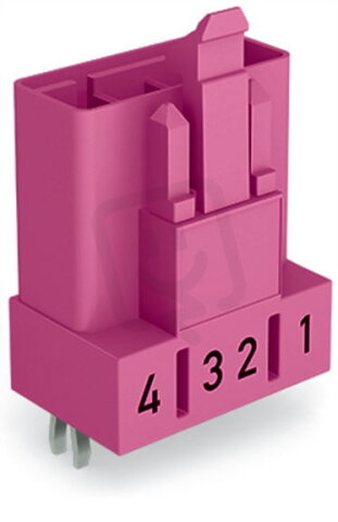 Konektor na desky plošných spojů rovné provedení 4pól. Růžová WAGO 890-894
