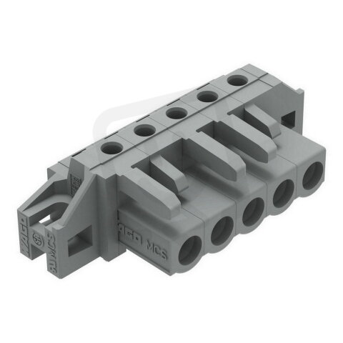 Pružinová svorkovnice THT úhlová 5 mm šedá 5pól. WAGO 232-235/031-000