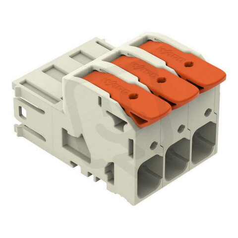 Konektor s pájecími piny Páčka Push-in CAGE CLAMP šedá 3pól. WAGO 832-1203