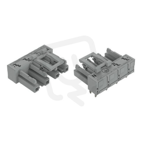 Zásuvka na desky plošných spojů, úhlové, 4pól., šedá