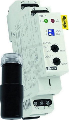 Soumrakový spínač SOU-1/230V + fotosenzor SKS analogový Elko Ep