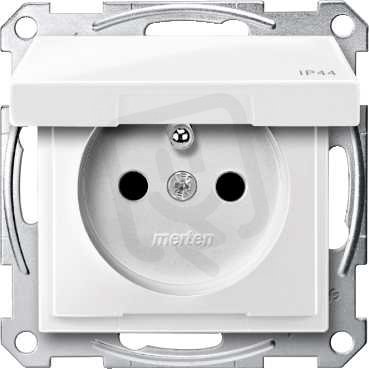 Merten Zásuvka 2P+E 250V s víčkem IP44 System M Polar SCHNEIDER MTN2514-0319
