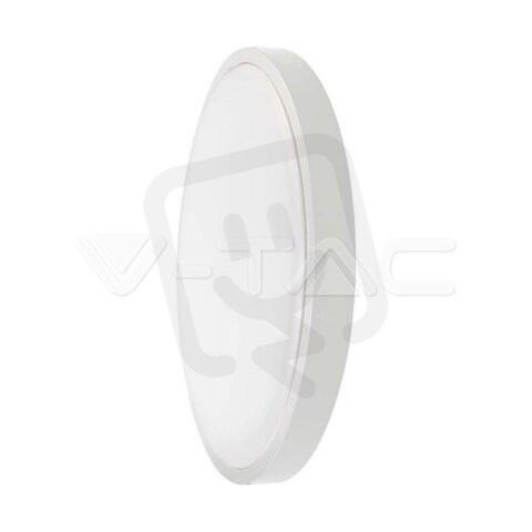 30W LED Dome Light Round Microwave Sensor White Frame 4000K IP44 V-TAC SKU7665