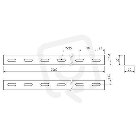 Úhelník 30x30, povrchová úprava Magnelis KOPOS NU 30X30_ZM