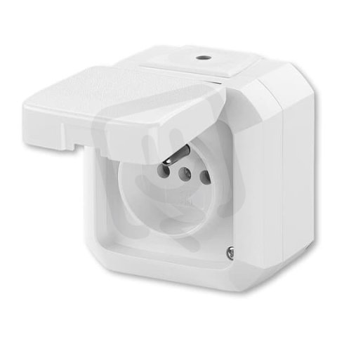 ABB VARIANT Zásuvka s ochranným kolíkem s víčkem IP54 bílá 5519N-C02510 B