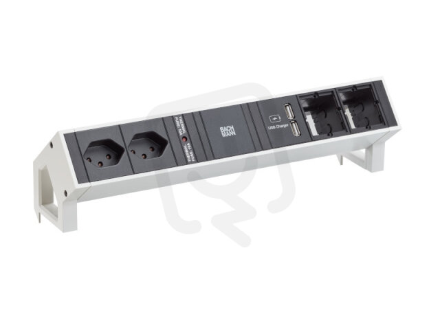 Bachman 902.230 DESK2 2xCH T13 1xUSB Charger 2xCM power 0,2m GST18 white