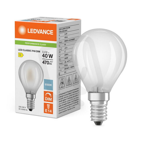Světelný zdroj LED CLASSIC P DIM P 3.4W 865 Frosted E14 LEDVANCE 4099854781988