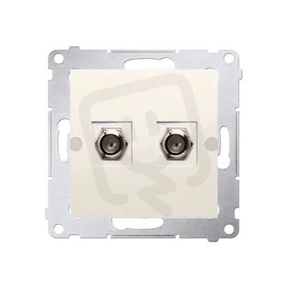 Dvojitá anténní zásuvka typ F pro individuální instalace, krémová DASF2.01/41
