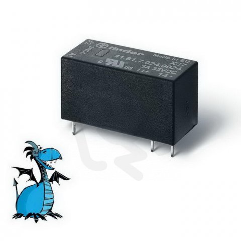 Relé, DIN/PS, 1Z/5A/24V DC, 24V DC, SSR FINDER 41.81.7.024.9024