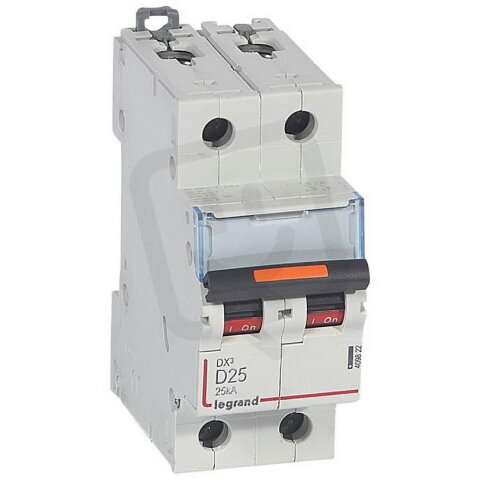 DX3 JISTIČ, 2 PÓLOVÝ, CHAR. D,25A 25KA LEGRAND 409822