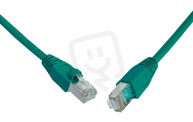 Patch kabel CAT6 SFTP PVC 1m zelený snag-proof SOLARIX 28750109