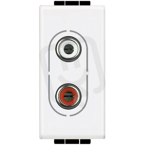BTICINO LIVINGLIGHT ZÁSUVKA 2XRCA ŠROUBOVÉ SVORKY 1MODULOVÁ BÍLÁ N4281