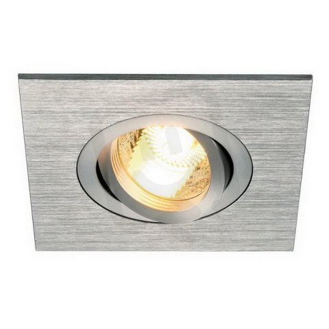 Svítidlo typu downlight NEW TRIA XL SQUARE GU10 kartáč. hliník 50 W SLV 113456
