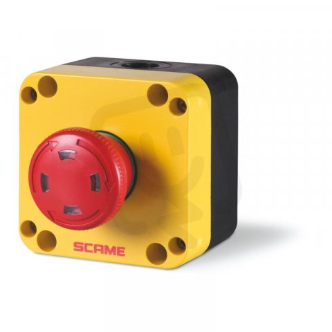 SCAME 590.PR01R4S Kompletní hříbkové stop tlačítko -s indikátorem a aretací