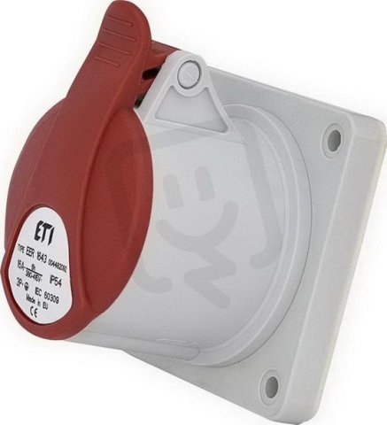 Průmyslová zásuvka vestavná rovná 3F IP54 16A 400V 3p+PE ETI 004482092
