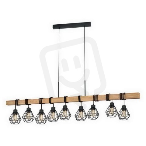 Závěsné svítidlo TOWNSHEND 5  černá/dub 540W IP20 EGLO 43134