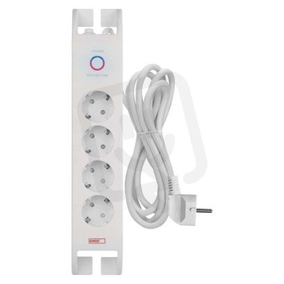 Přepěťová ochrana SCHUKO 900J 4 zásuvky, 2m, bílá EMOS P54212