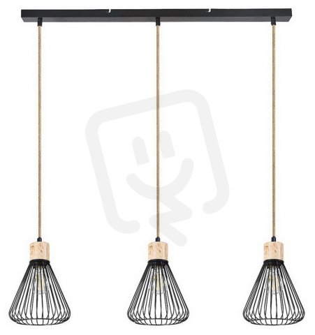 Farfalle E27 3XMAX 40W IP20 černá/buk RABALUX 3149