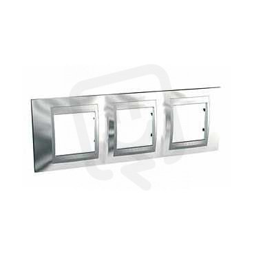 Unica Top Krycí rámeček trojnásobný Cromo lesk/Aluminium SCHNEIDER MGU66.006.010