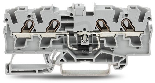 Svorka pro moduly 4 vodiče s diodou 1N5408 šedá 4mm2 WAGO 2004-1411/1000-400