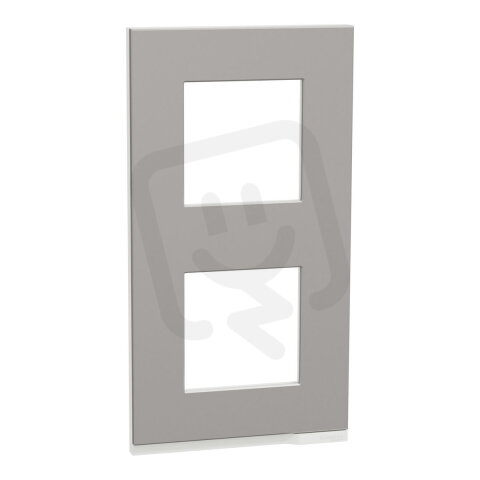 Unica Pure Krycí rámeček dvojnásobný vertikální, Aluminium SCHNEIDER NU6004V80