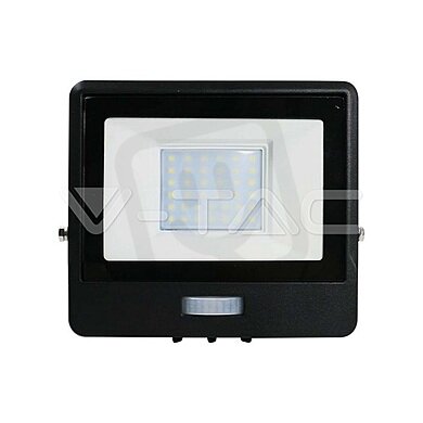 30W LED PIR Sensor Floodlight SAMSUNG CHIP Black Body 4000K V-TAC SKU20263