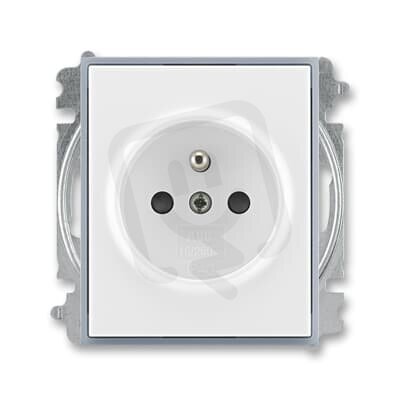 ABB ELEMENT zásuvka s kolíkem, bílá/ledová šedá 6619E-A06357 04 (náhrada 5519)