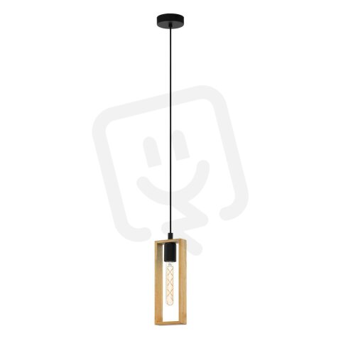 Závěsné svítidlo LITTLETON E27 černá/dřevo 1X40W IP20 EGLO 44051